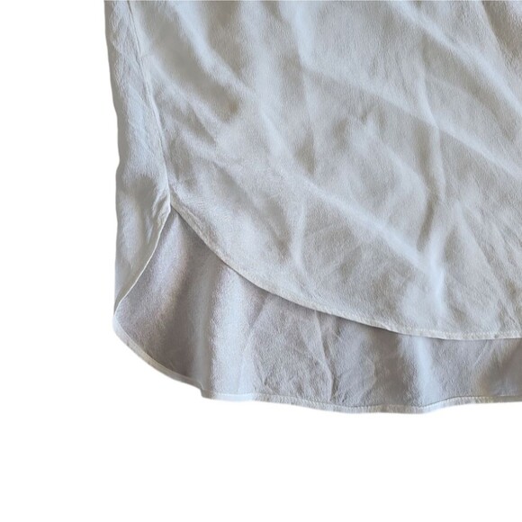 A Loves A 100% Silk Sheer Blouse Sz L Minimalist Cream Button Down Lightweight - Picture 11 of 16